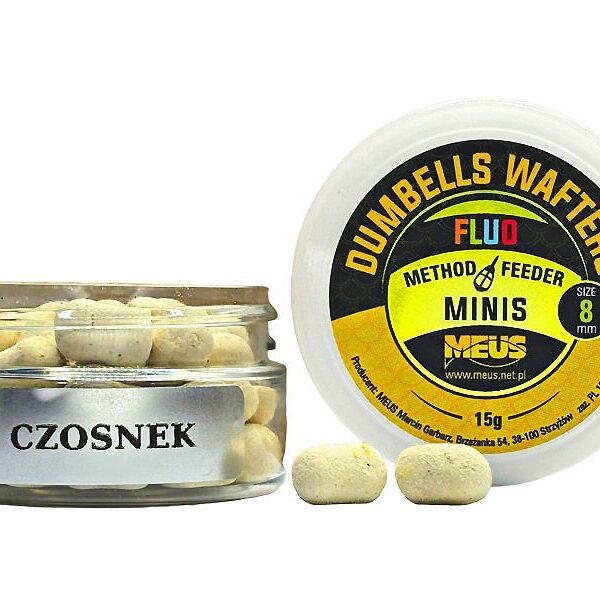 Les Garlic Wafter Dumbel Minis 8mm sont un choix stratégique pour tous les pêcheurs à la recherche d’un appât de qualité supérieure. Avec leur parfum intense d'ail, ils ont prouvé leur efficacité pour attirer les carpes, même dans les eaux les plus difficiles. Leur petite taille et leur faible flottabilité permettent une présentation discrète, parfaite pour éviter la méfiance des poissons tout en restant suffisamment visible pour provoquer une attaque. Ce wafter est idéal pour être utilisé en feeder, en batterie, ou dans n’importe quel montage discret. Son arôme puissant permet de se démarquer des autres appâts tout en s'intégrant parfaitement à une stratégie de pêche subtile. En plus de leur efficacité sur les carpes, ces wafters sont également appréciés pour leur grande durabilité. Pourquoi choisir les Garlic Wafter Dumbel Minis ? Parfum d'ail puissant : Attire les carpes dans toutes les conditions. Petite taille pratique : Évite le gaspillage et permet une utilisation ciblée. Flottabilité idéale : Assure une présentation parfaite sur le cheveu. Polyvalence : Parfait pour différents types de montages. Astuce : Pour éviter de fissurer cette petite bouchée avec une aiguille traditionnelle, nous vous conseillons d'utiliser une vrille Undercarp. Découvrez-la ici : Vrille Undercarp. Conditionnement et taille : Contenance : 15 g Diamètre : 8 mm Titre SEO : Garlic Wafter Dumbel Minis 8mm – L’appât puissant pour attirer les carpes Meta description : Les Garlic Wafter Dumbel Minis 8mm, avec leur arôme d'ail intense, sont idéaux pour attirer les carpes de manière discrète et efficace. À utiliser en feeder ou à la batterie. Invitation au partage : Partagez vos captures sur notre page Facebook de la Team Meus Baits France : Facebook Team Meus Baits France. Optimisez vos sessions de pêche avec les Garlic Wafter Dumbel Minis et faites la différence !