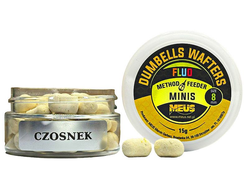 Les Garlic Wafter Dumbel Minis 8mm sont un choix stratégique pour tous les pêcheurs à la recherche d’un appât de qualité supérieure. Avec leur parfum intense d'ail, ils ont prouvé leur efficacité pour attirer les carpes, même dans les eaux les plus difficiles. Leur petite taille et leur faible flottabilité permettent une présentation discrète, parfaite pour éviter la méfiance des poissons tout en restant suffisamment visible pour provoquer une attaque. Ce wafter est idéal pour être utilisé en feeder, en batterie, ou dans n’importe quel montage discret. Son arôme puissant permet de se démarquer des autres appâts tout en s'intégrant parfaitement à une stratégie de pêche subtile. En plus de leur efficacité sur les carpes, ces wafters sont également appréciés pour leur grande durabilité. Pourquoi choisir les Garlic Wafter Dumbel Minis ? Parfum d'ail puissant : Attire les carpes dans toutes les conditions. Petite taille pratique : Évite le gaspillage et permet une utilisation ciblée. Flottabilité idéale : Assure une présentation parfaite sur le cheveu. Polyvalence : Parfait pour différents types de montages. Astuce : Pour éviter de fissurer cette petite bouchée avec une aiguille traditionnelle, nous vous conseillons d'utiliser une vrille Undercarp. Découvrez-la ici : Vrille Undercarp. Conditionnement et taille : Contenance : 15 g Diamètre : 8 mm Titre SEO : Garlic Wafter Dumbel Minis 8mm – L’appât puissant pour attirer les carpes Meta description : Les Garlic Wafter Dumbel Minis 8mm, avec leur arôme d'ail intense, sont idéaux pour attirer les carpes de manière discrète et efficace. À utiliser en feeder ou à la batterie. Invitation au partage : Partagez vos captures sur notre page Facebook de la Team Meus Baits France : Facebook Team Meus Baits France. Optimisez vos sessions de pêche avec les Garlic Wafter Dumbel Minis et faites la différence !
